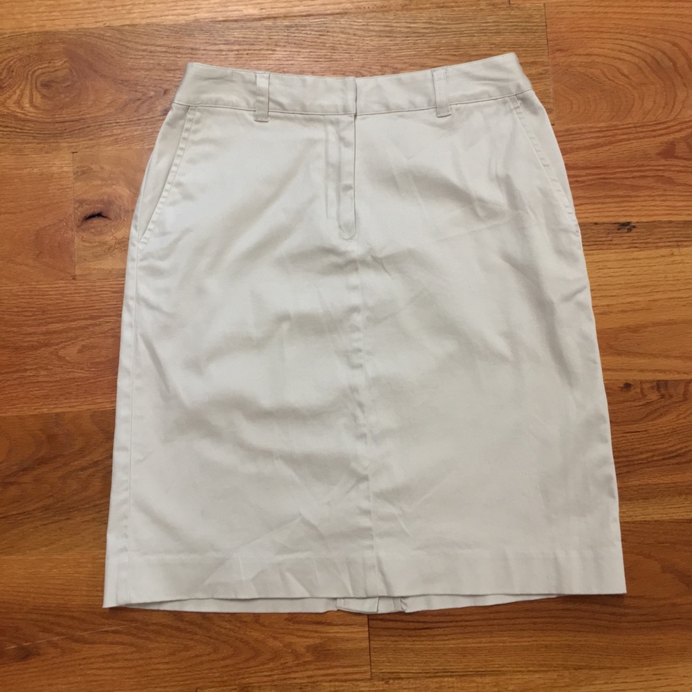 Mid-Length Khaki Skirt